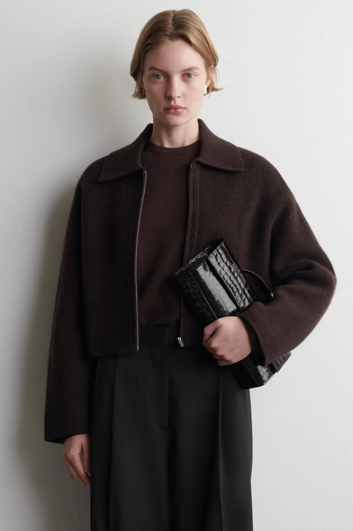 CROPPED KNITTED MERINO WOOL JACKET