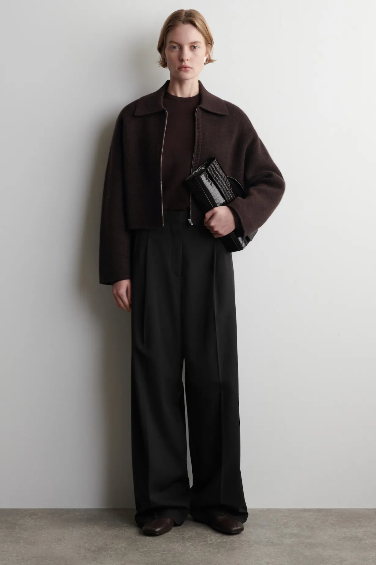 CROPPED KNITTED MERINO WOOL JACKET