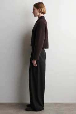 CROPPED KNITTED MERINO WOOL JACKET