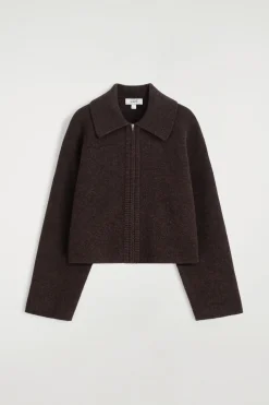 CROPPED KNITTED MERINO WOOL JACKET