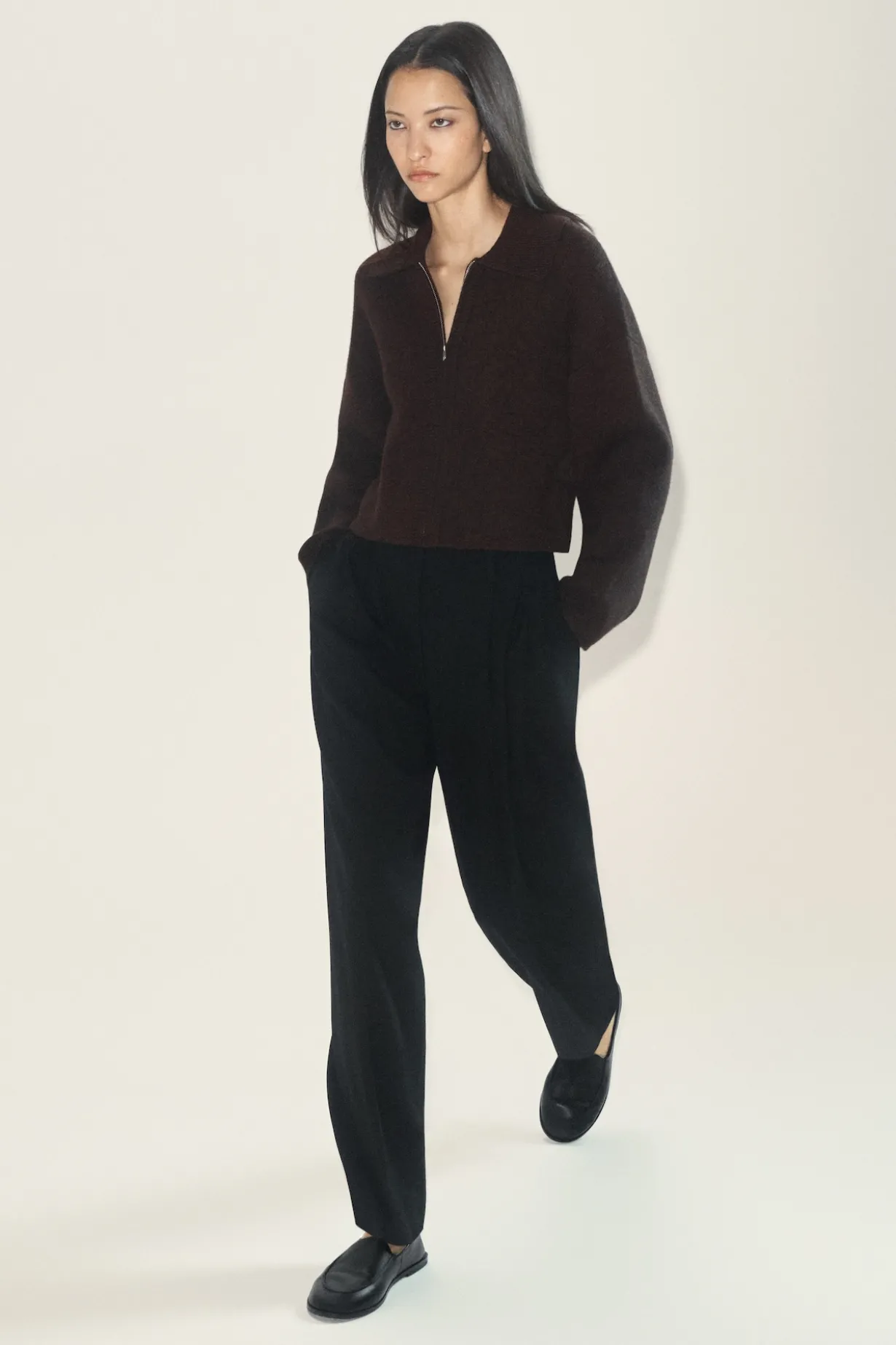 CROPPED KNITTED MERINO WOOL JACKET
