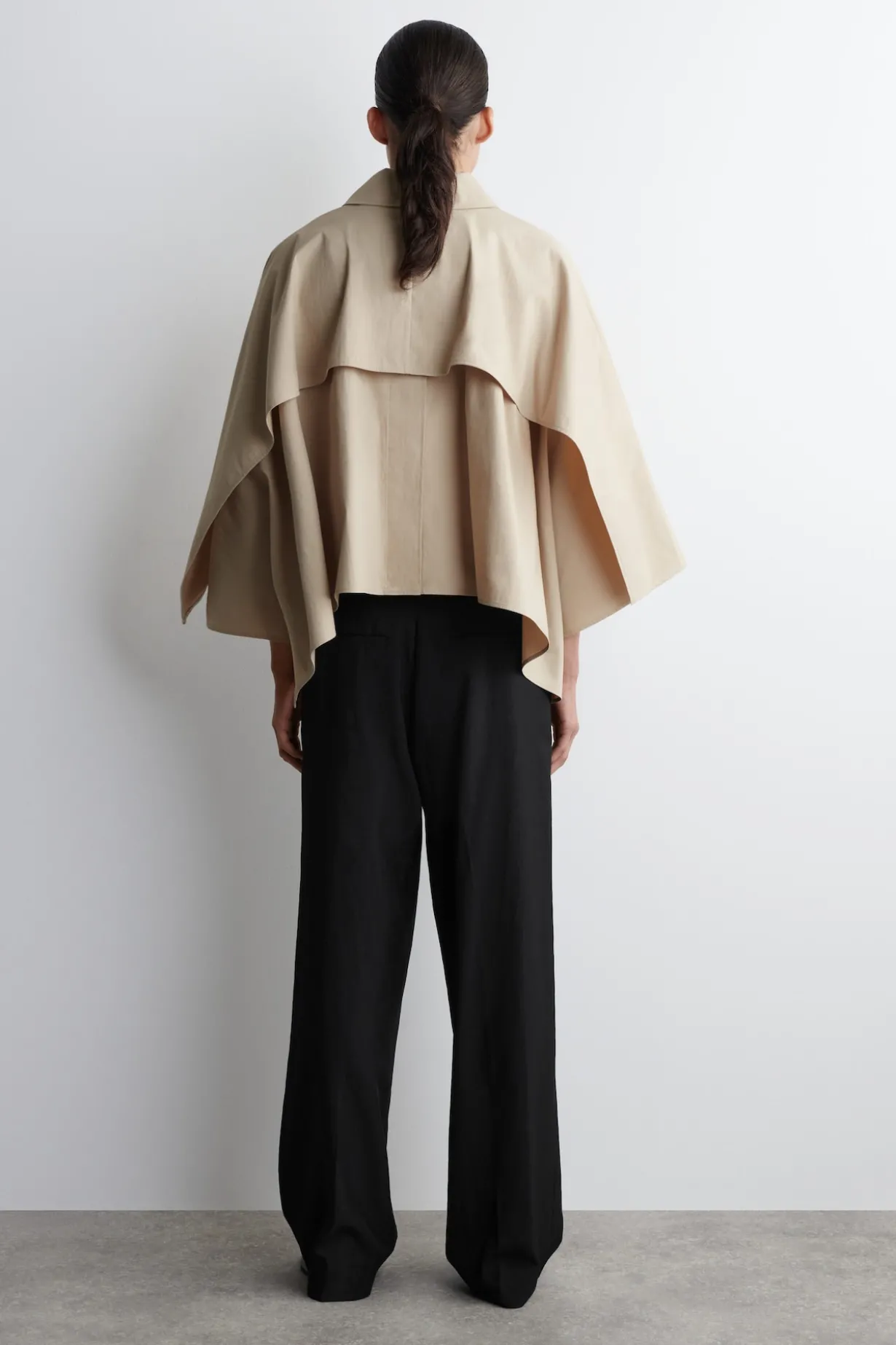 CROPPED TRENCH COAT CAPE