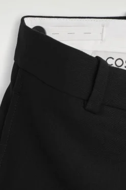 CROPPED WOOL BARREL-LEG PANTS