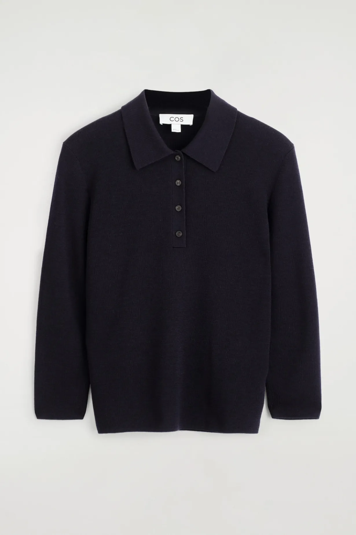 CROPPED-SLEEVE MERINO WOOL POLO SHIRT