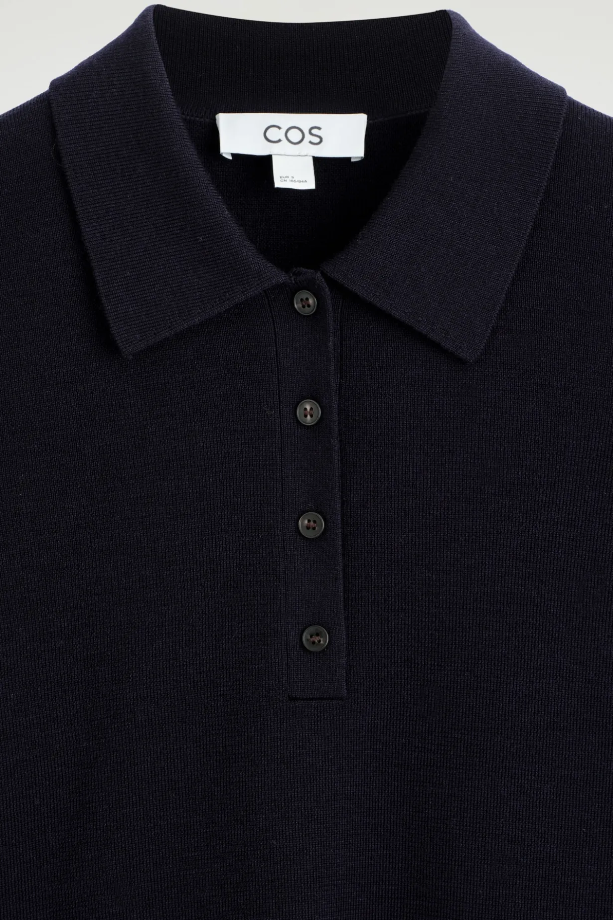 CROPPED-SLEEVE MERINO WOOL POLO SHIRT