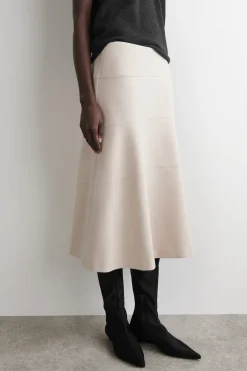 CURVED A-LINE MIDI SKIRT