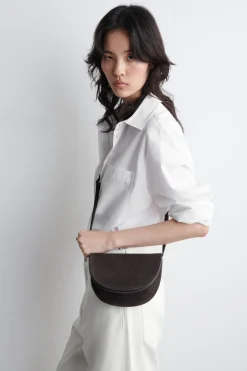 CURVED CROSSBODY BAG - SUEDE