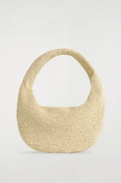 CURVED SHOULDER BAG - STRAW