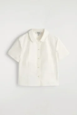CURVED-COLLAR COTTON POPLIN SHIRT