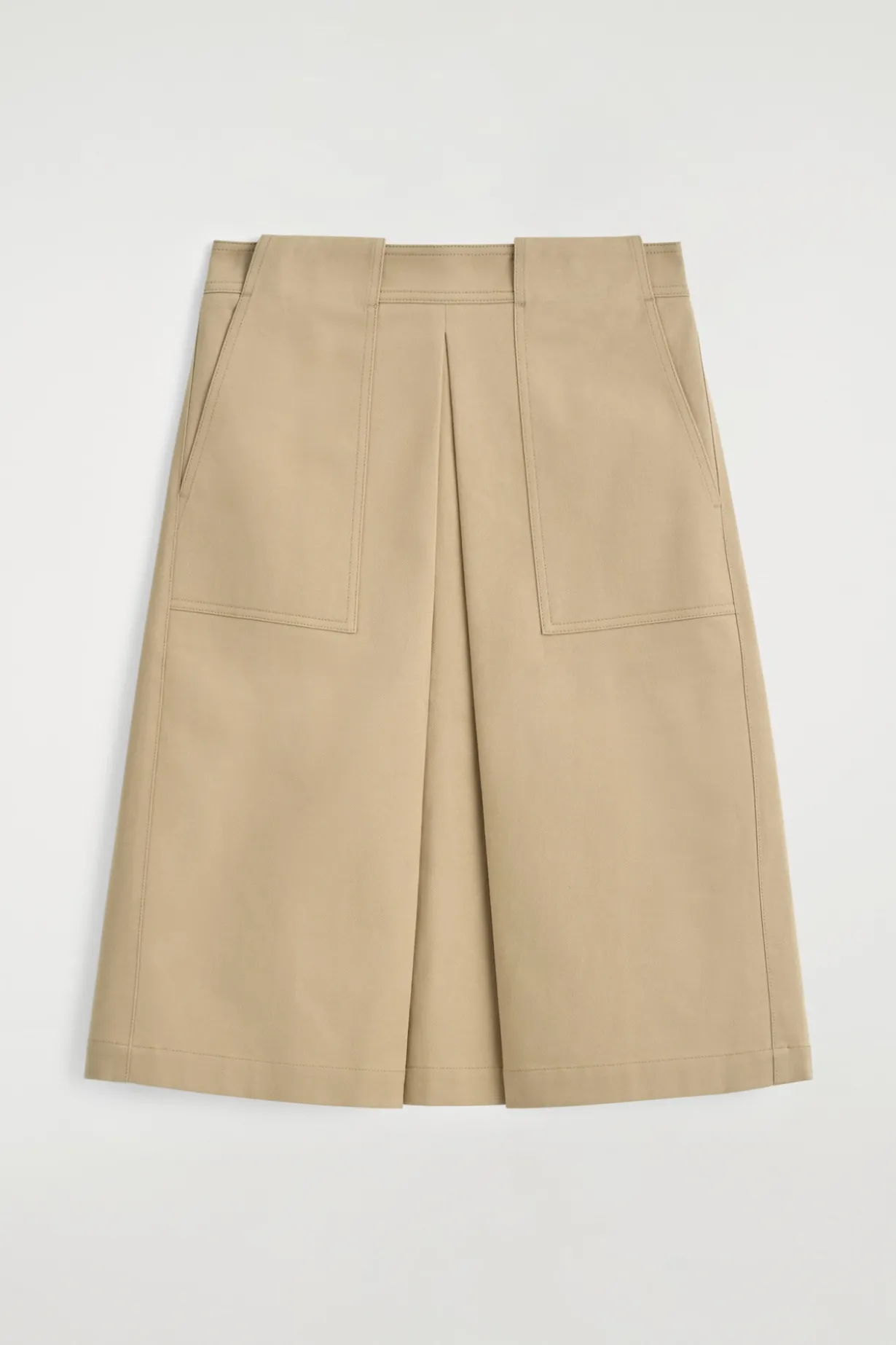 DECONSTRUCTED PLEATED COTTON MIDI SKIRT