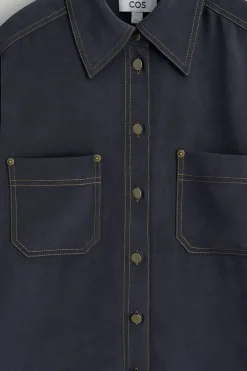 DENIM-EFFECT SILK SHIRT