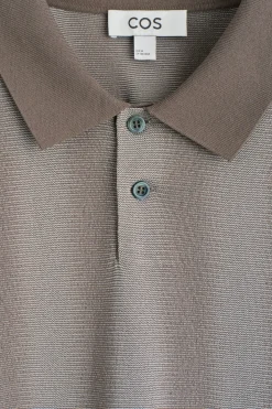 DIFFUSED-STRIPE KNIT POLO SHIRT