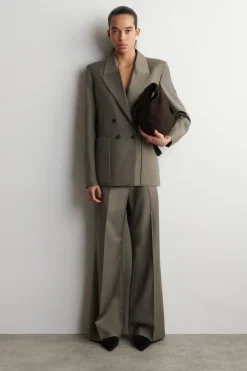 DOUBLE-BREASTED WOOL-TWILL BLAZER