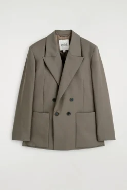 DOUBLE-BREASTED WOOL-TWILL BLAZER