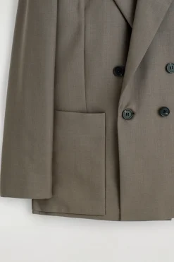 DOUBLE-BREASTED WOOL-TWILL BLAZER