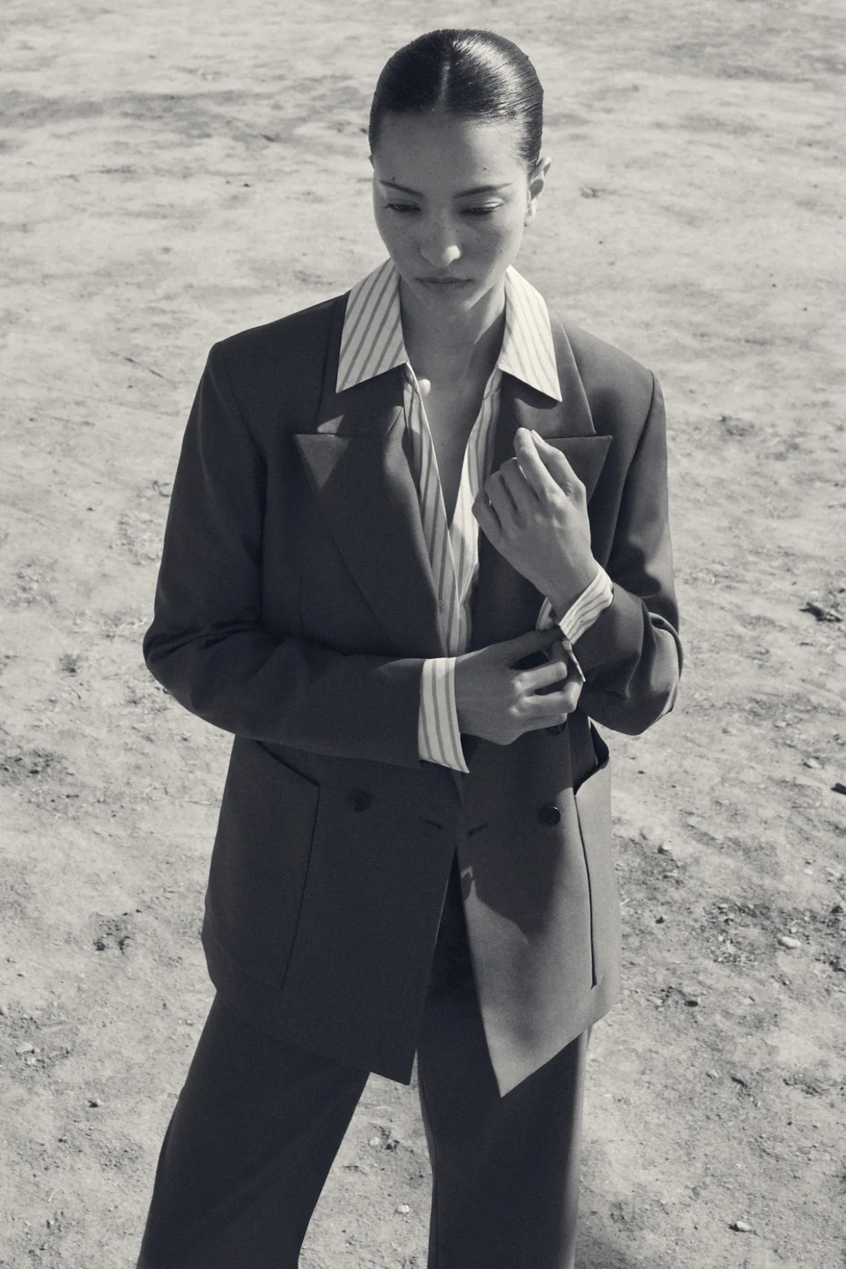 DOUBLE-BREASTED WOOL-TWILL BLAZER