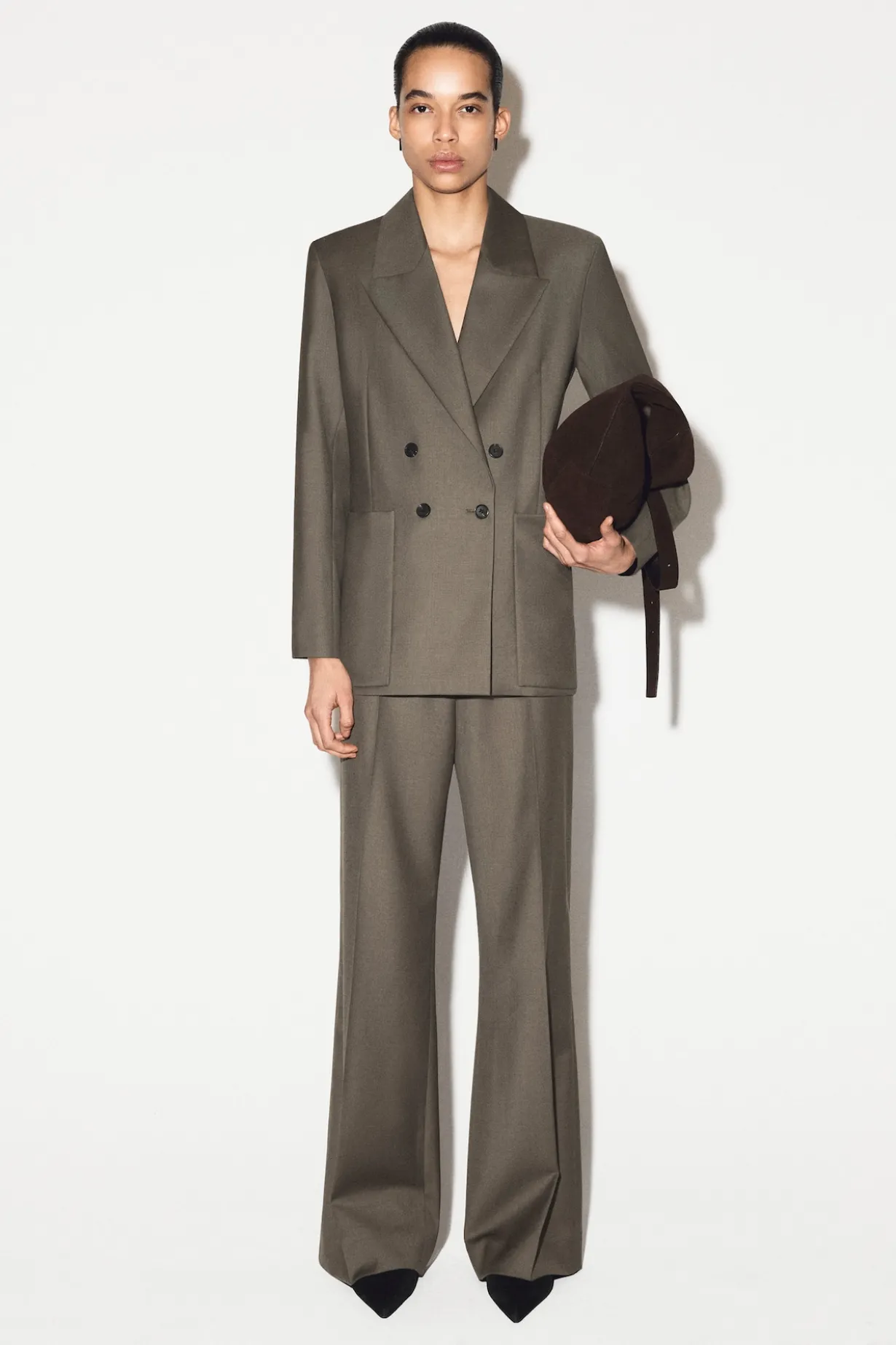 DOUBLE-BREASTED WOOL-TWILL BLAZER