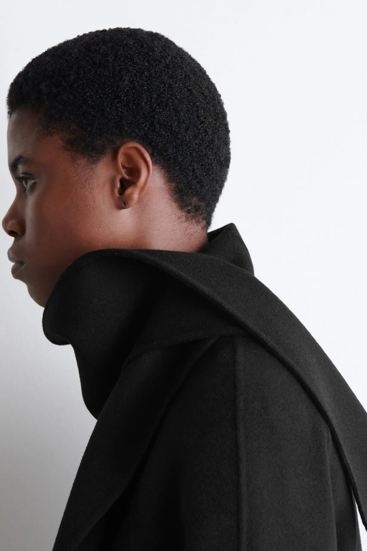 DOUBLE-FACED WOOL SCARF SHORT JACKET