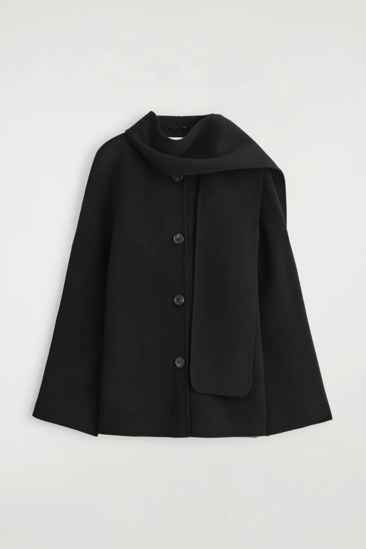 DOUBLE-FACED WOOL SCARF SHORT JACKET