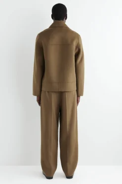 DOUBLE-FACED WOOL SHORT PEA COAT
