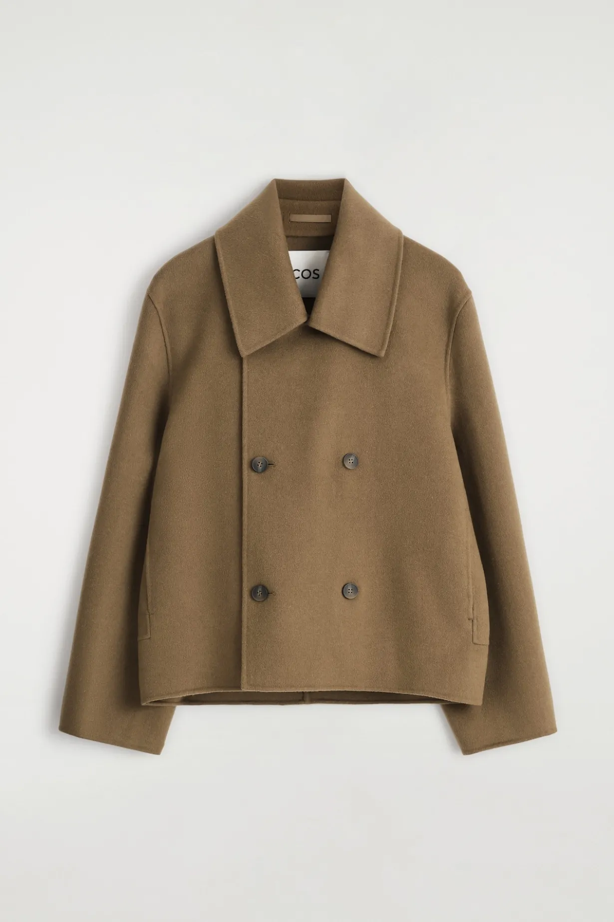 DOUBLE-FACED WOOL SHORT PEA COAT