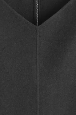 DOUBLE-FACED WOOL V-NECK TOP