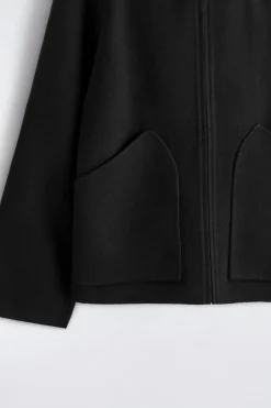 DOUBLE-FACED WOOL ZIP-UP HOODIE