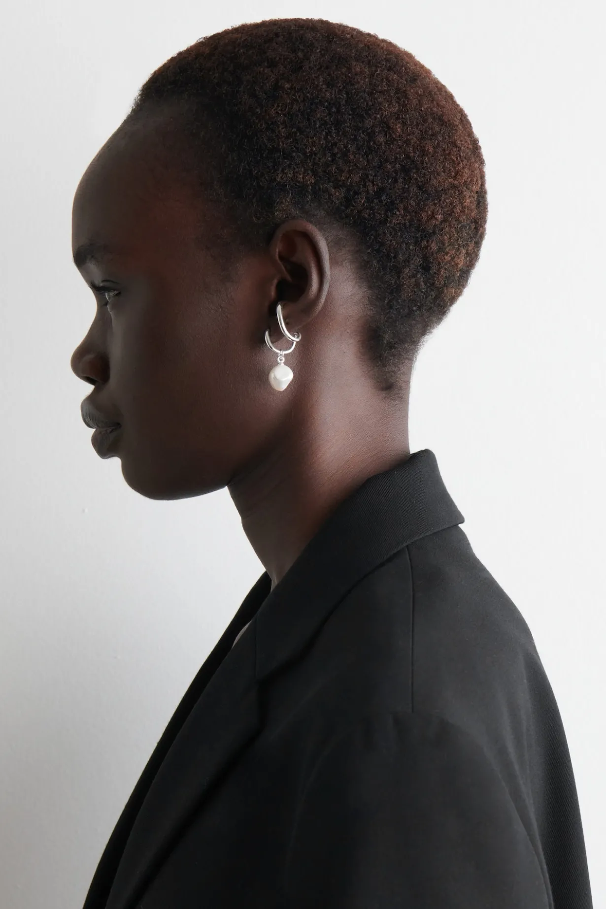 DOUBLE-HOOP PEARL EARRINGS
