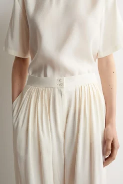 DRAPED PLEATED STRAIGHT-LEG PANTS