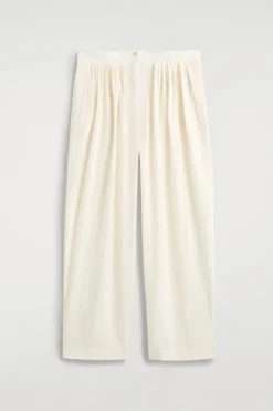 DRAPED PLEATED STRAIGHT-LEG PANTS