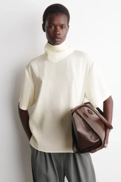 DRAPED SCARF-DETAIL TOP