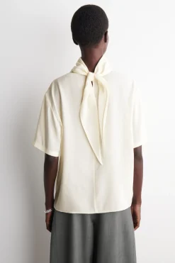 DRAPED SCARF-DETAIL TOP