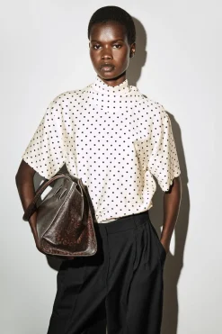 DRAPED SCARF-DETAIL TOP