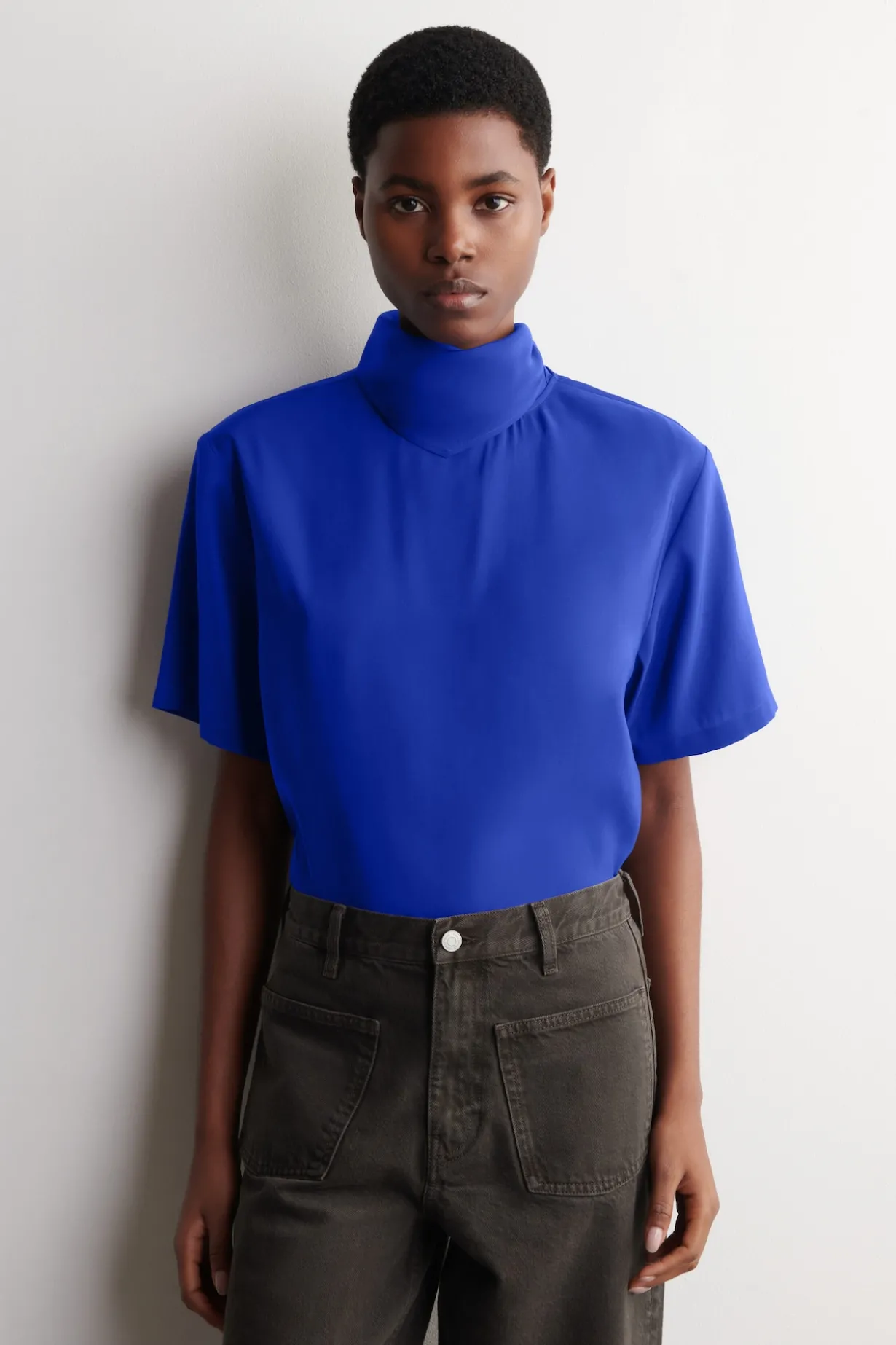 DRAPED SCARF-DETAIL TOP