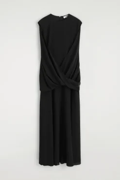DRAPED SILK MAXI DRESS