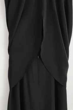 DRAPED SILK MAXI DRESS