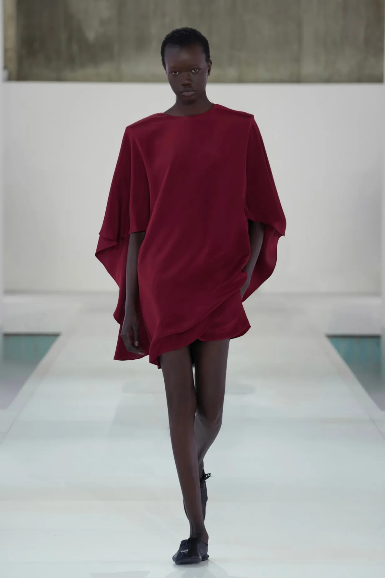DRAPED SILK MINI DRESS