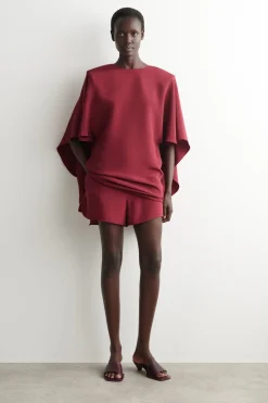 DRAPED SILK MINI DRESS
