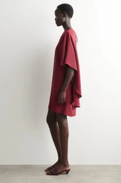 DRAPED SILK MINI DRESS