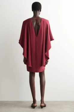 DRAPED SILK MINI DRESS
