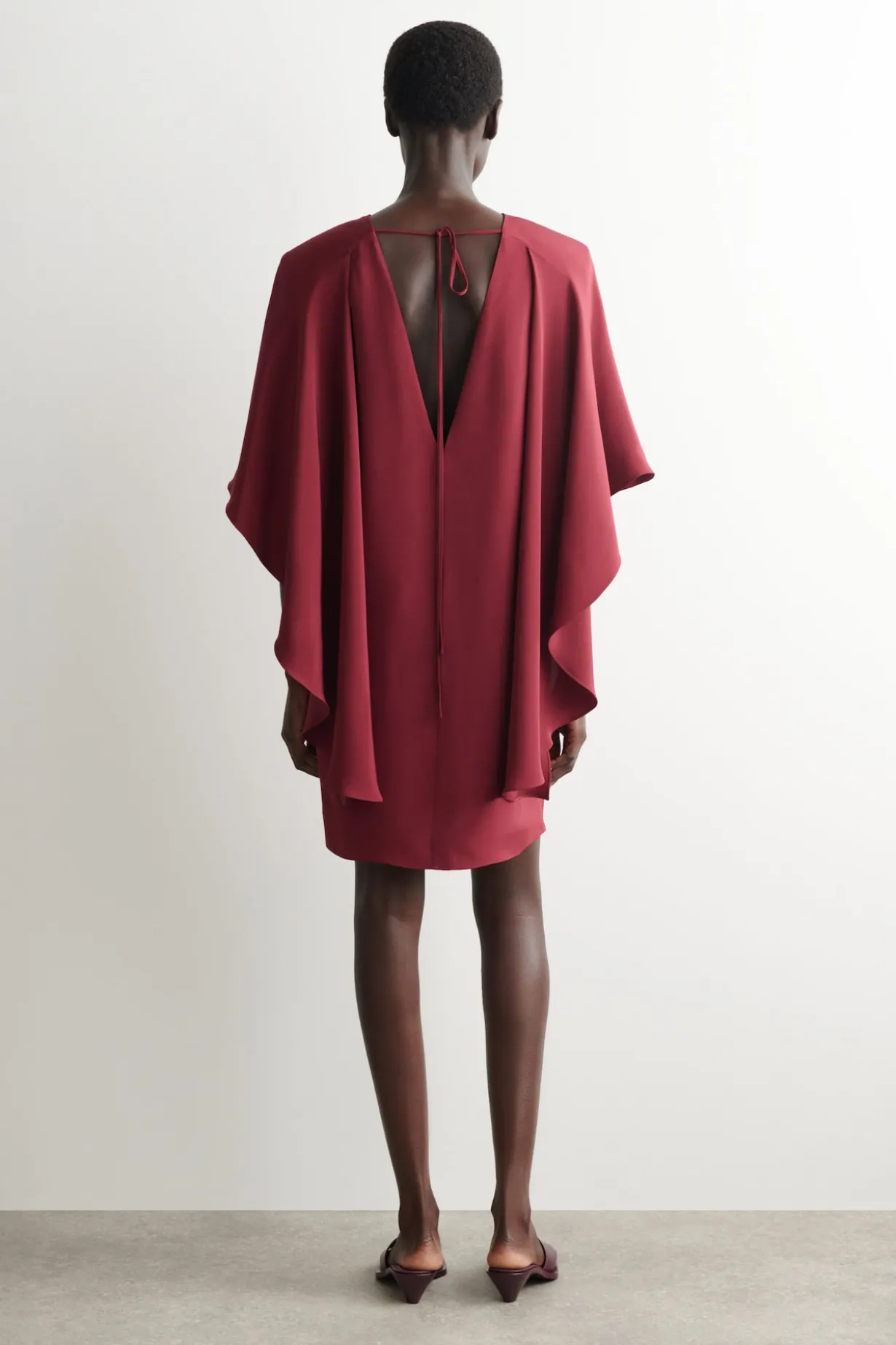 DRAPED SILK MINI DRESS