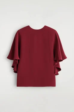 DRAPED SILK TOP