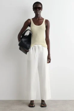DRAWSTRING COTTON PANTS
