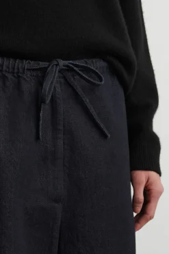 DRAWSTRING DENIM PANTS