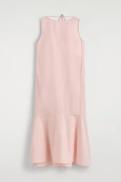 DROPPED-HEM COTTON MIDI DRESS