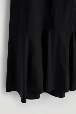 DROPPED-HEM COTTON MIDI DRESS