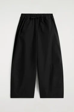 ELASTICATED BARREL-LEG PANTS