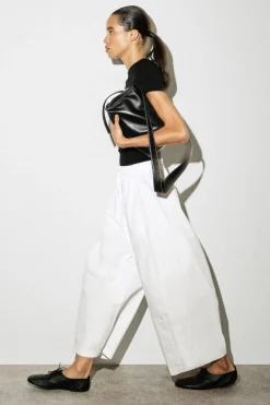 ELASTICATED BARREL-LEG PANTS