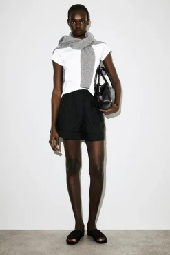 ELASTICATED GROSGRAIN-DETAIL COTTON SHORTS
