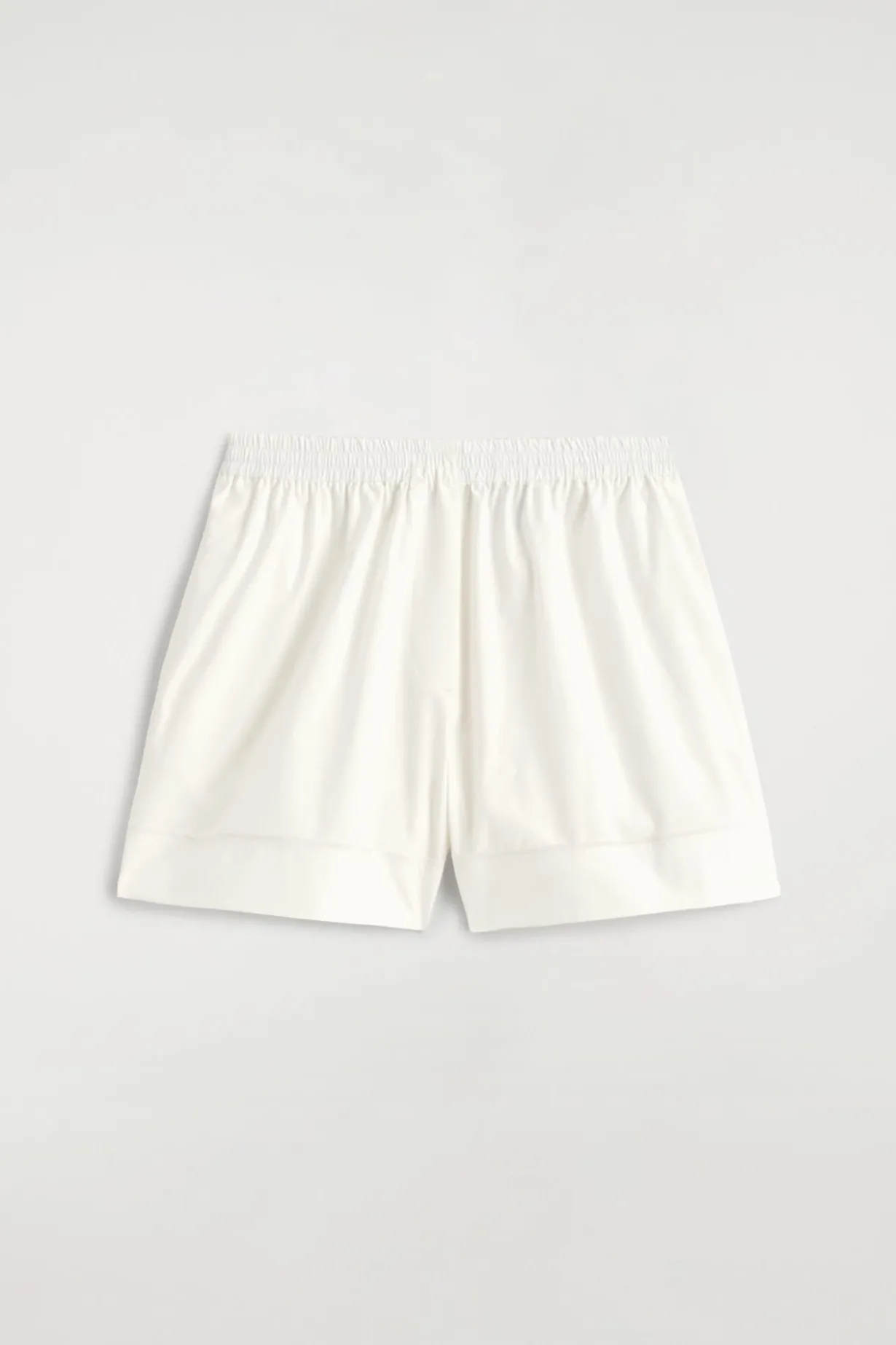 ELASTICATED GROSGRAIN-DETAIL COTTON SHORTS